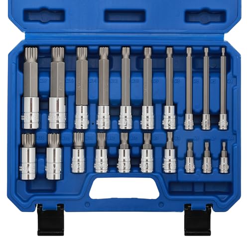 MIXPOWER 20PCS 1/4", 3/8", 1/2" Drive Spline Tip Bit Socket Set, M4-M18, 4" Length, Standard&Extra Long, XZN Triple Square Socket Set MIXPOWER 20PCS 1/4", 3/8", 1/2" Drive Spline Tip Bit Socket Set, M4-M18, 4" Length, Standard&Extra Long, XZN Triple Square Socket Set von MIXPOWER