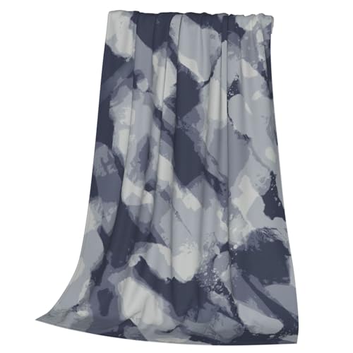 Leichte Flanell-Überwurfdecke, schwarz, bedruckt, Fleece-Dekor, Sofa, Bett, Mikrofaser, 30 °C waschbar (152,4 x 127 cm) von MIYMIYN