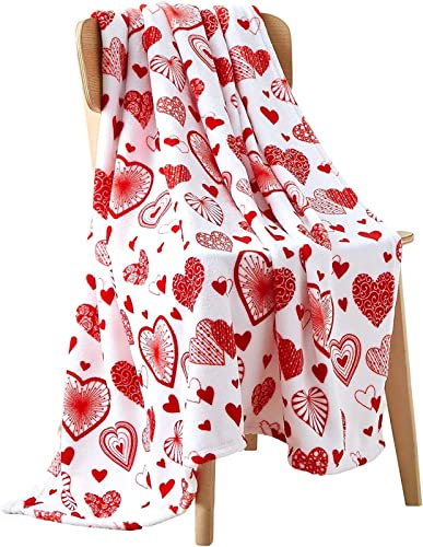 3D Kuscheldecke 130x150 Rotes Herz Warme Decke Liebe Flanell Fleecedecke Romantisches Thema Flauschig Weich Wohndecke für Sofadecke Couchdecke Sofaüberwurf Bettüberwurf von MIYOLI