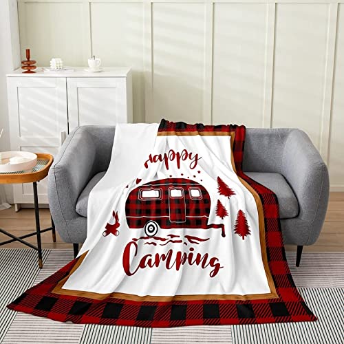 3D Kuscheldecke 150x200 Camping Warme Decke Cartoon-Wald Flanell Fleecedecke Rot Kariert Flauschig Weich Wohndecke für Sofadecke Couchdecke Sofaüberwurf Bettüberwurf von MIYOLI