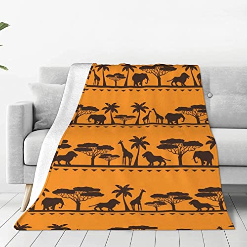 MIYOLI 3D Kuscheldecke 150x200 Flanell Fleecedecke Afrika Decke Tiere Und Pflanzen, Flauschig Mikrofaser Wohndecke Exotisch, für Sofadecke Couchdecke Sofaüberwurf Bettüberwurf von MIYOLI