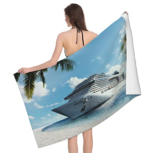 MIYOLI Handtuch Groß 100x200 cm Mikrofaser Strandtuch Das Schiff Strandtuch Ozean, Badetuch Strandhandtuch Schnell Trocknendes Sandfreies Weiches Saunatuch, Reisehandtuch, Badehandtuch von MIYOLI