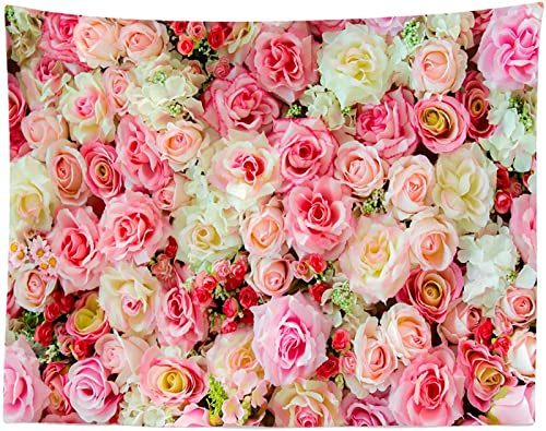 MIYOLI Wandteppich Groß Rosen Wandbehang Pinke Blume Tapisserie 3D Wandtuch Rosen Wandteppiche Aesthetic für Wohnzimmer Schlafzimmer Wohnheim Wanddeko, 175x230 cm von MIYOLI