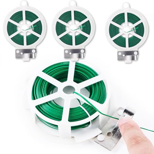 200 m Pflanzen Bindedraht 4 Roll Gartendraht Grün Blumendraht with Dispenser and Cutter Pflanzendraht Rankhilfe for Organising, DIY Craft Projects Garden Twistee Tie Pflanzenbinder 200 m Pflanzen Bindedraht 4 Roll Gartendraht Grün Blumendraht with Dispenser and Cutter Pflanzendraht Rankhilfe for Organising, DIY Craft Projects Garden Twistee Tie Pflanzenbinder von MIYUANGKJ