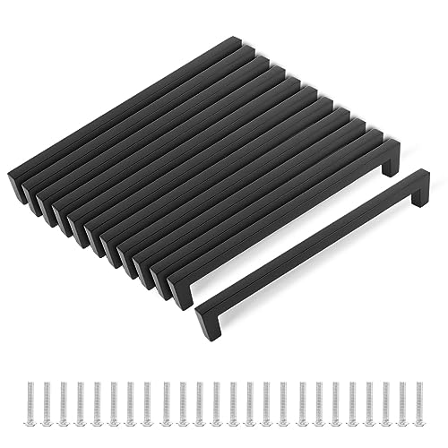 MIYUANGKJ 12 stk Möbelgriffe Schwarz 192mm, Küchengriff, Schubladengriffe mit 24stk Schrauben 25 mm, Türgriffe für Schublade Schrank Möbel Küche von MIYUANGKJ