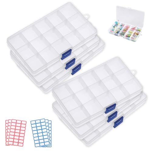 MIYUANGKJ 6 stk Plastik Sortierbox Transparent Sortimentskasten Sortierbox mit verstellbaren Trennwänden Sortierboxen für Kleinteile Perlen Schrauben Büromaterial mit 6 Bogen Etikettenaufklebern MIYUANGKJ 6 stk Plastik Sortierbox Transparent Sortimentskasten Sortierbox mit verstellbaren Trennwänden Sortierboxen für Kleinteile Perlen Schrauben Büromaterial mit 6 Bogen Etikettenaufklebern von MIYUANGKJ