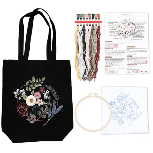 Sticken Set mit Leinentasche Stickset Canvas Tote Bag Anfänger Erwachsene Stickerei Blumenmuster Mit Werkzeug und Anleitung Kreuzstich Kit Stickpackung für Anfänger Erwachsene und Stickereiliebhaber Sticken Set mit Leinentasche Stickset Canvas Tote Bag Anfänger Erwachsene Stickerei Blumenmuster Mit Werkzeug und Anleitung Kreuzstich Kit Stickpackung für Anfänger Erwachsene und Stickereiliebhaber von MIYUANGKJ