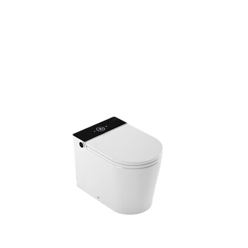 Mizubath - NEUE Intelligente Toilette mit eingebautem Tank | Wasserreinigung mit Massagen | Heißlufttrocknung | Fernbedienung und Panel | Bodenmontage | Japanische Toilette Rada+ schwarzes Display von MIZUBATH