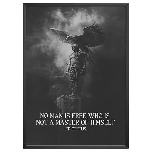 MJ-GRAPHICS® Poster Affirmation Zitat Epiktet Adler Poster Motivation Episch – Stoizismus Fine-Art Poster Philosophie Büro Lernzimmer Bild – A2-Format, ohne Rahmen von MJ-GRAPHICS