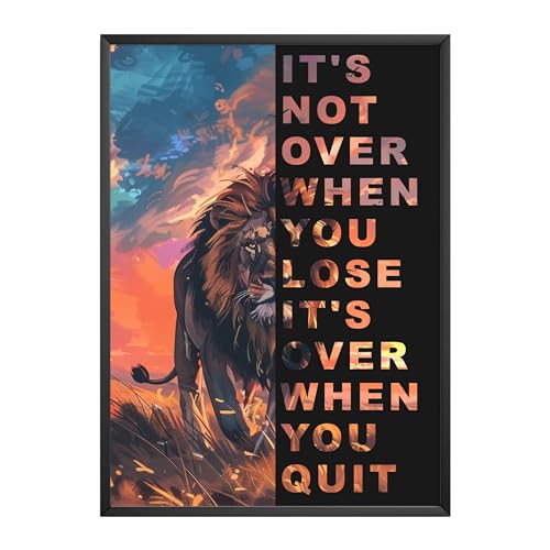 MJ-GRAPHICS® Poster Erfolg Löwe Bilder Büro, A4 Bild Wohnzimmer Deko Schlafzimmer Motivation Poster Löwe Affirmation Motivationsbilder Training Mood Löwe Poster Sport Ziele Bild - ohne Rahmen von MJ-GRAPHICS