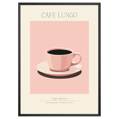 MJ-GRAPHICS® Poster Kaffee Bilder Küche Bild A2 Küchenbilder Deko Wohnzimmer Poster Küchen Bilder Küche Deko Bilder Poster Küche Wand Retro Poster Cocktail Küchenposter - ohne Rahmen von MJ-GRAPHICS