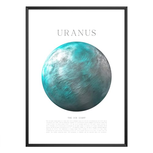 MJ-GRAPHICS® Uranus Sonnensystem Din A3 Poster - Astronomie Dekor Weltraum, Planeten Space Weltall, Sternenhimmel - Für Büro Wohnzimmer Lernposter - Ohne Bilderrahmen von MJ-GRAPHICS