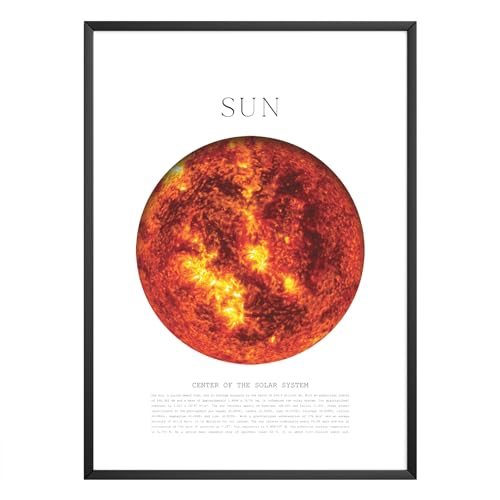 MJ-GRAPHICS - Poster Sonne - Bild mit Weltraum Planeten Motiv - Wandbild Din A4 in Galerie Qualität mit extra dickem 300g Posterpapier - Wissenschaft Poster Planete-Beschreibung - ohne Bilderrahmen von MJ-GRAPHICS