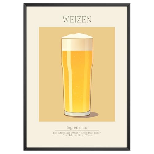 MJ-GRAPHICS - Poster Weizen - Bild mit Cocktail Rezept - Wandbild Din A2 in Galerie Qualität mit extra dickem 300g Posterpapier - Retro Poster Cocktail - FineArt Kunstdruck ohne Bilderrahmen von MJ-GRAPHICS