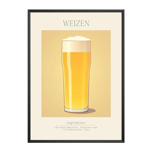 MJ-GRAPHICS - Poster Weizen - Bild mit Cocktail Rezept - Wandbild Din A3 in Galerie Qualität mit extra dickem 300g Posterpapier - Retro Poster Cocktail - FineArt Kunstdruck ohne Bilderrahmen von MJ-GRAPHICS