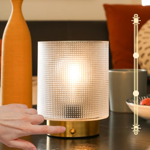 MJ PREMIER Tischlampe Kabellos Dimmbare Wiederaufladbar Lamp Touch Control Led USB Aufladbar Nachttischlampe Tischleuchte Ohne Kabel Akku Warmweiß Outdoor für Schlafzimmer Arbeitszimmer Balkon Hotel von MJ PREMIER