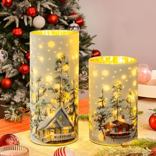 MJ PREMIER Weihnachts Dekorationen, Weihnachtsbeleuchtung, Weihnachtsdeko mit LED-Lichterkette, Weihnachten Deko Tischlampe, Kabellos und Timer Funktion, Weihnachten Home Decor Geschenk, 2 Stück MJ PREMIER Weihnachts Dekorationen, Weihnachtsbeleuchtung, Weihnachtsdeko mit LED-Lichterkette, Weihnachten Deko Tischlampe, Kabellos und Timer Funktion, Weihnachten Home Decor Geschenk, 2 Stück von MJ PREMIER