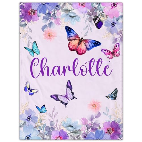 MJARTORIA Personalisierte Babydecke mit Namen Wunschtext, Kuscheldecke Flauschige Fleecedecke Geschenke zur Geburt Mädchen Junge, Blanket Fleecedecke für Baby Kinder Erwachsener von MJARTORIA