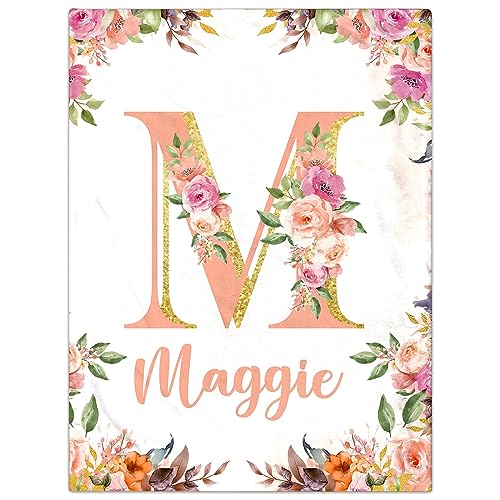MJARTORIA Personalisierte Babydecke mit Namen Wunschtext, Kuscheldecke Flauschige Fleecedecke Geschenke zur Geburt Mädchen Junge, Blanket Fleecedecke für Baby Kinder Erwachsener von MJARTORIA