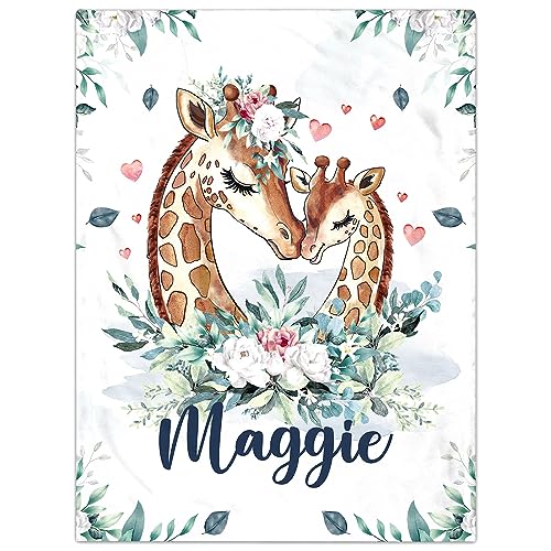 MJARTORIA Personalisierte Babydecke mit Namen Wunschtext, Kuscheldecke Flauschige Fleecedecke Geschenke zur Geburt Mädchen Junge, Blanket Fleecedecke für Baby Kinder Erwachsener von MJARTORIA