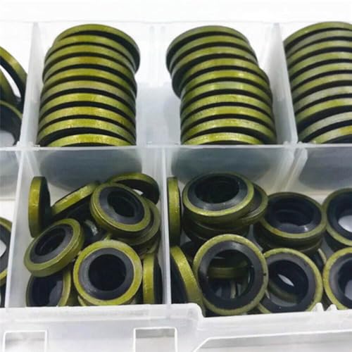 100 pcs Metallkautschuk -Waschmitteldichtungen mit M6 M8 M10 M12 M14 M16 Ölabflussstecker Dichtungsringe kompatibel von MJAYBZFQ