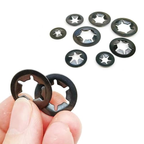 350pcs M2 5 bis M10 externes Circlip -Ring -Ring -Kit schwarz 65 Mio. Stahlscheibe auf Wellenlager -Schnappscheibe -Set kompatibel mit verschiedenen Maschinen und Werkzeugen von MJAYBZFQ