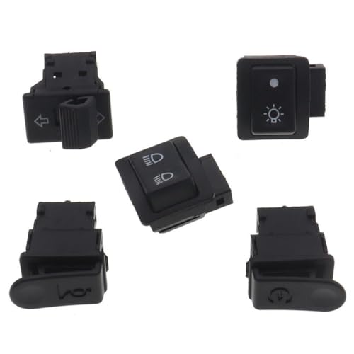 5pcs/Lot Universal Motorcycle Knopfschalter für Head Light Horn Dimmer Turn Starter kompatibel mit Moped Scooter von MJAYBZFQ