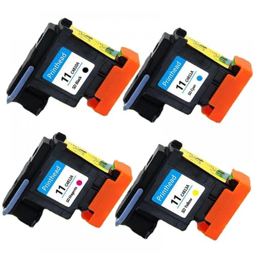 MJAYBZFQ Kompatibler PrinThead C4810A C4811A C4812A C4813A 11 Druckkopf Kompatibel mit DesignJet 500 800 510 100 110 111 120 1000 1100 1200 2600 Serie Drucker von MJAYBZFQ