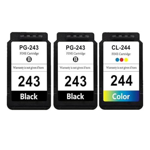 MJAYBZFQ Tintenpatronen PG243 CL244 kompatibel mit Druckern PG243XL 243XL CL244XL -Arbeiten mit TS3120 3122 Mg2522 3022 2922 2920 2520 TR4522(2Black 1Color) von MJAYBZFQ