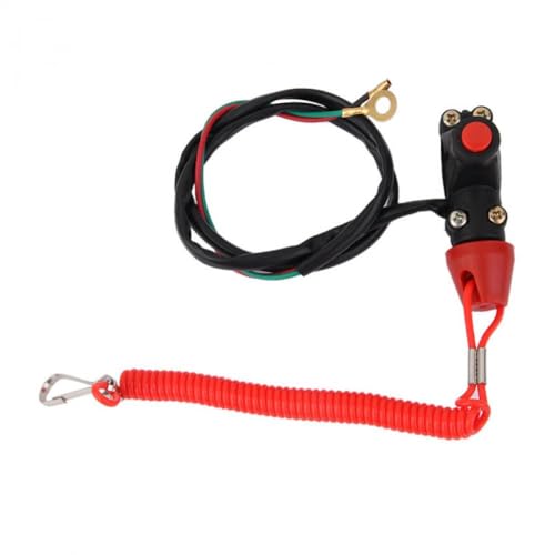 Motorrad- und ATV -Motorstoppschalter Tether Lanyard Druckknopf kompatibel mit Dirtbike und Quad von MJAYBZFQ