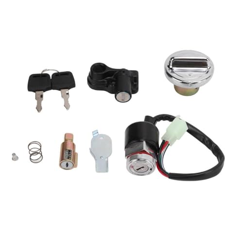 Zündschalter Lock Set Gas Cap Cover Kit 2-Taste Helm-Schloss Ersatzkompatibel mit 50ccm 125cc ähnlich wie bei Dax SkyTeam-Modellen von MJAYBZFQ