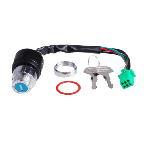Zündschalter kompatibel mit 50 ccm 70cc 90cc 110cc 125cc ATV Quad Dirt Bikes Go Karts mit 6 Wire GN125 Line Lock -Taste von MJAYBZFQ