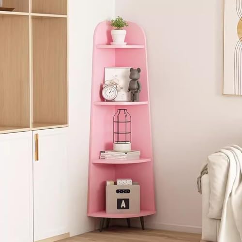 MJBDCVN Bodenstehendes Bücherregal, Eckregal, dreieckiger Blumenständer, vertikales Eckregal für die Organisation von Kleinteilen, Ausstellungsregal von (Farbe: Pink) von MJBDCVN