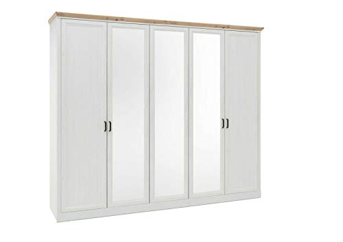 Kleiderschrank Jasmin Anderson Pine Artisan Nb. Eiche Nb. 5-türig Mit Spiegel von MJC