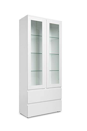 MJC Vitrine Image 50 Weiß 2 Schubkästen 3 Böden 2 Türen Anrichte Kommode Highboard MJC Vitrine Image 50 Weiß 2 Schubkästen 3 Böden 2 Türen Anrichte Kommode Highboard von MJC