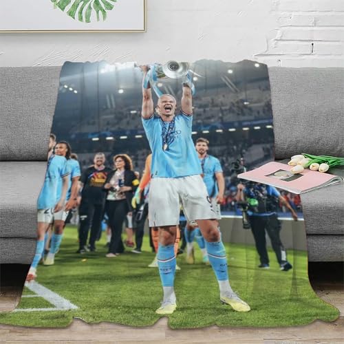Erling Haaland Couchdecke Sofadecke Decke 3D Druckdecke Fleecedecke Weichen Flauschig Kuscheldecke Tagesdecke Bett Decken Flauschig Warm for Erwachsene Kinder 60x80inch(150x200cm) von MJCZEGDCR