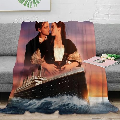 Titanic Decke 3D Druck Sofadecke Couchdecke Flauschig Warm Tagesdecke Kuscheldecke Bett Decken Weichen Flauschig for Erwachsene Kinder 60x80inch(150x200cm) von MJCZEGDCR
