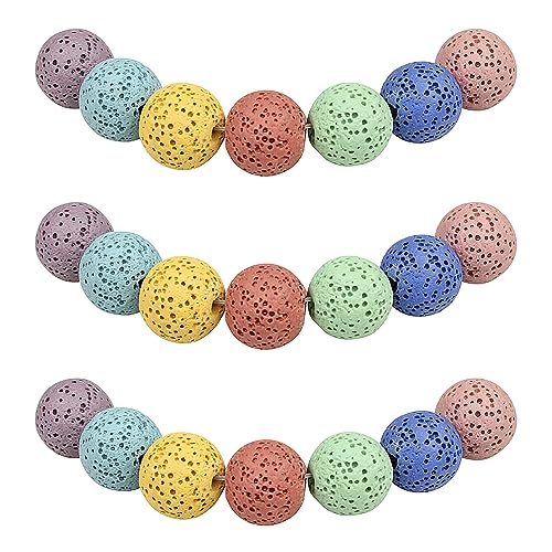 MJDCB Perlen zum Auffädeln 8mm 45 stück Diffusor für ätherische Öle Mehrfarbige Lava Halbedelsteine Perlen mit Loch Natürliche Lose Runde Steinperlen für Herstellung Schmuck Armbänder Halsketten MJDCB Perlen zum Auffädeln 8mm 45 stück Diffusor für ätherische Öle Mehrfarbige Lava Halbedelsteine Perlen mit Loch Natürliche Lose Runde Steinperlen für Herstellung Schmuck Armbänder Halsketten von MJDCB