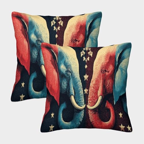 Elefant Kuschelige Kissenbezug 2er Set Für Kinder - Jumbo Dekorative Bezüge Für Sofa - Mit Reißverschluss, Geeignet Für Jungen Und Mädchen 40x40cm von MJFCoin