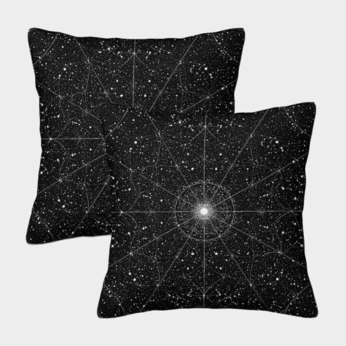 Konstellation Kuschelige Kissenbezug 2er Set Für Kinder - Tierkreiszeichen Dekorative Bezüge Für Sofa - Mit Reißverschluss, Geeignet Für Jungen Und Mädchen 50x50cm von MJFCoin