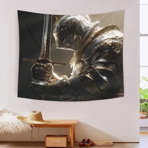 MJFCoin 3D Druck Knight Wandteppiche Poster Ornament Wandbehang Wandteppich Raumteiler Vorhang Für Schlafzimmer Wohnzimmer Wohnheim Tapisseries 70cmx100cm von MJFCoin