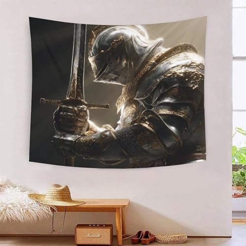MJFCoin 3D Druck Knight Wandteppiche Poster Ornament Wandbehang Wandteppich Raumteiler Vorhang Für Wohnzimmer Schlafzimmer Tapisserie 180cmx230cm von MJFCoin