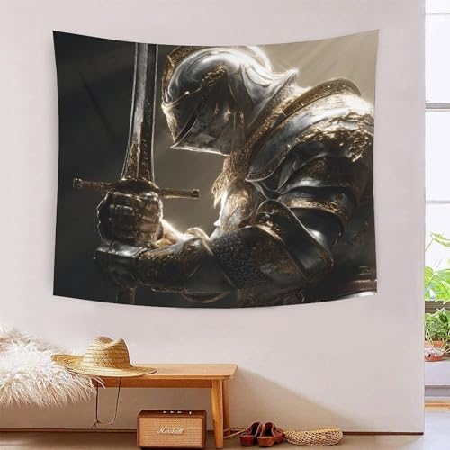 MJFCoin 3D Druck Knight Wandteppiche Poster Ornament Wandbehang Wandteppich Raumteiler Vorhang Für Wohnzimmer Schlafzimmer Wohnheim Dekor Tapisseries 150cmx200cm von MJFCoin