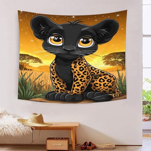 MJFCoin 3D Druck Leopard Wandteppiche Poster Ornament Wandbehang Wandteppich Wanddeko Wandbehang Für Schlafzimmer Wohnzimmer Wohnkultur Tapisserie 130cmx150cm von MJFCoin