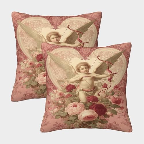 MJFCoin Amor Kissenbezüge Für Sofa Und Bett, Liebe Gott Kissenbezug Im 2er-Set Geeignet Für Kids Room Fun Und Travel Essential, Maschinenwaschbar 50x50cm von MJFCoin