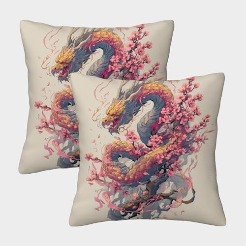 MJFCoin Drache Quadratische Blume Kissenbezüge, 2er Pack, Optimal Für Bedroom Comfort Und Outdoor Leisure, Leicht Zu Reinigen 50x50cm MJFCoin Drache Quadratische Blume Kissenbezüge, 2er Pack, Optimal Für Bedroom Comfort Und Outdoor Leisure, Leicht Zu Reinigen 50x50cm von MJFCoin