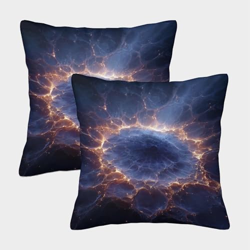MJFCoin Galaxien Kissenbezüge Für Sofa Und Bett, Nebel Kissenbezug Im 2er-Set Geeignet Für Kids Room Fun Und Travel Essential, Maschinenwaschbar 40x40cm von MJFCoin