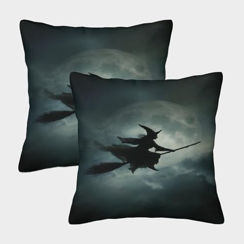 MJFCoin Hexe Quadratische Halloween Kissenbezüge, 2er Pack, Optimal Für Bedroom Comfort Und Outdoor Leisure, Leicht Zu Reinigen 45x45cm MJFCoin Hexe Quadratische Halloween Kissenbezüge, 2er Pack, Optimal Für Bedroom Comfort Und Outdoor Leisure, Leicht Zu Reinigen 45x45cm von MJFCoin