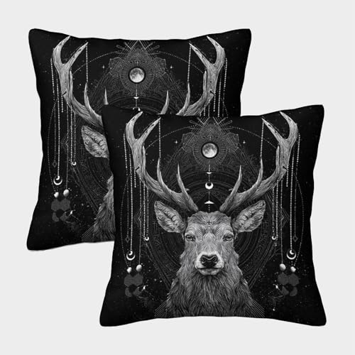 MJFCoin Hirsche Kissenbezüge Für Sofa Und Bett, Elch Kissenbezug Im 2er-Set Geeignet Für Kids Room Fun Und Travel Essential, Maschinenwaschbar 40x40cm MJFCoin Hirsche Kissenbezüge Für Sofa Und Bett, Elch Kissenbezug Im 2er-Set Geeignet Für Kids Room Fun Und Travel Essential, Maschinenwaschbar 40x40cm von MJFCoin
