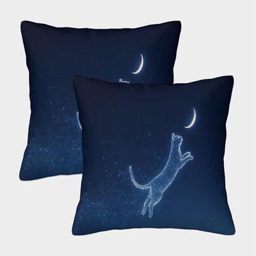 MJFCoin Konstellation Kissenbezüge Für Sofa Und Bett, Katze Kissenbezug Im 2er-Set Geeignet Für Kids Room Fun Und Travel Essential, Maschinenwaschbar 50x50cm MJFCoin Konstellation Kissenbezüge Für Sofa Und Bett, Katze Kissenbezug Im 2er-Set Geeignet Für Kids Room Fun Und Travel Essential, Maschinenwaschbar 50x50cm von MJFCoin